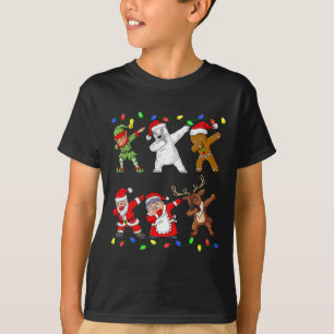 Camiseta Bater No Natal Elf E Amigos Meninos Dab Xm