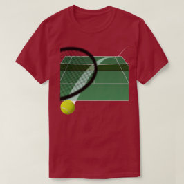 Camiseta Bater uma bola de tênis em uma quadra de tênis