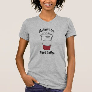 Camiseta Bateria baixa, preciso de café