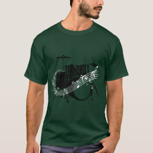Camiseta Bateria Baterista Banda Instrumento Musical retrô