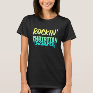Camiseta Bateria Cristã Igreja Adoração Tocador de Bateria 