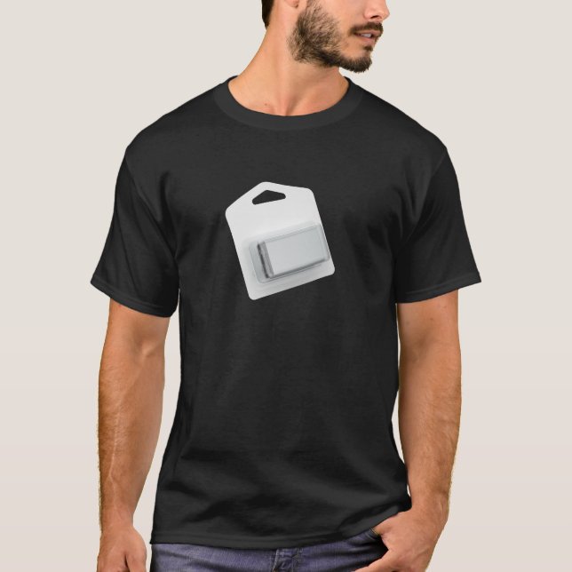 Camiseta Bateria de 9V em blister (Frente)
