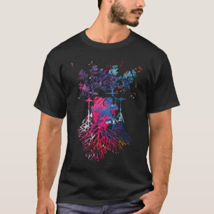Camiseta Bateria de bateria de baterista Colorida Bateria