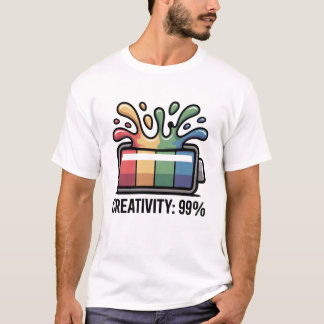 Camiseta Bateria de criatividade de 99 por cento Splash Art
