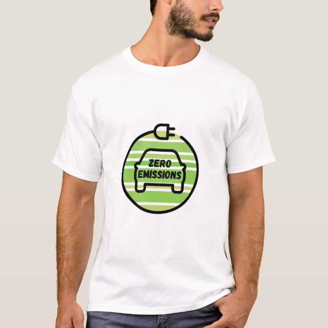 Camiseta Bateria de emissões zero carregada totalmente elét (Frente)