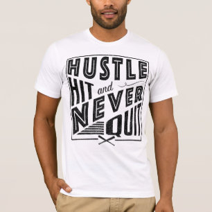 Camiseta Bateria de Hustle de Softball de Baseball e Nunca