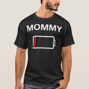 Camiseta Bateria de Mamãe feminina jorrando bateria fraca T