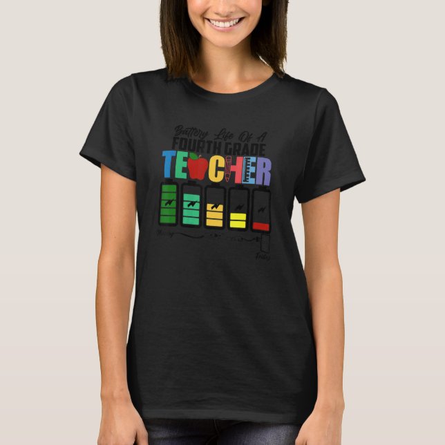 Camiseta Bateria De Vida De Professor De Quarto Grau Segund (Frente)