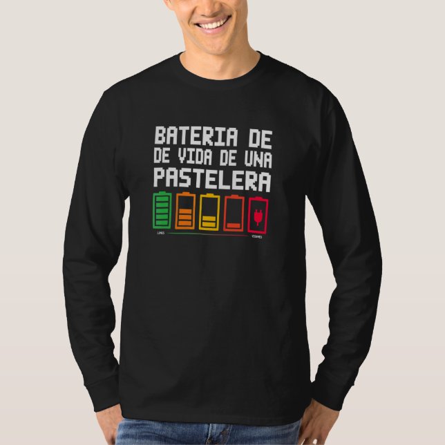 Camiseta Bateria De Vida De Uma Confeiteira (Frente)