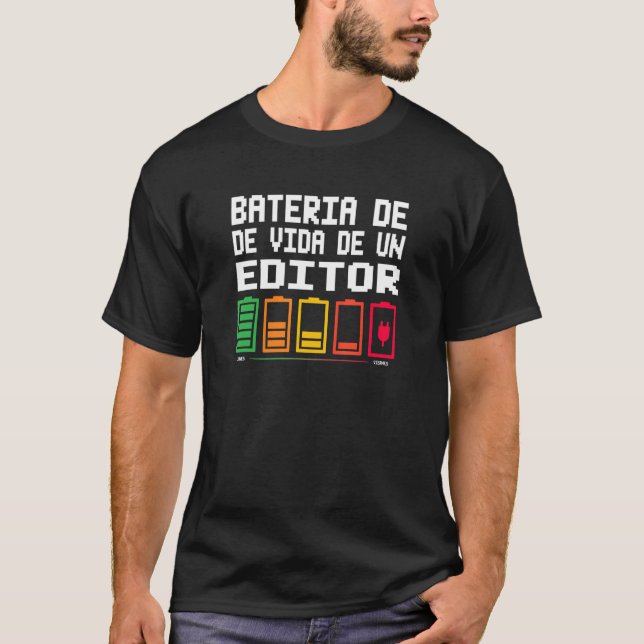 Camiseta Bateria De Vida De Un Editor (Frente)