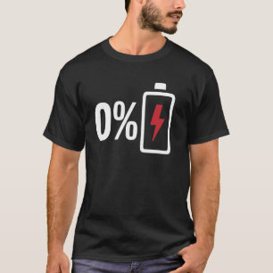 Camiseta Bateria engraçada 0 Fadiga esgotada e muito cansad