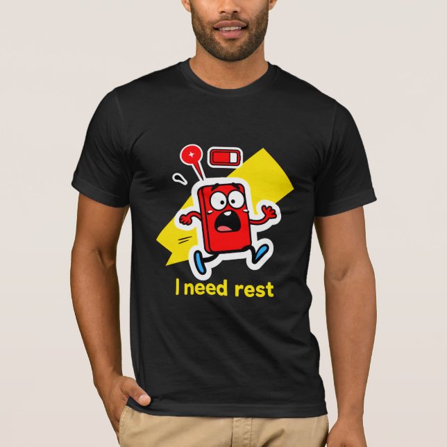 Camiseta Bateria Engraçada: Quando A Energia É Desgastada (Frente)