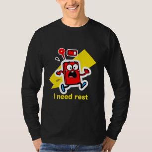 Camiseta Bateria Engraçada: Quando A Energia É Desgastada