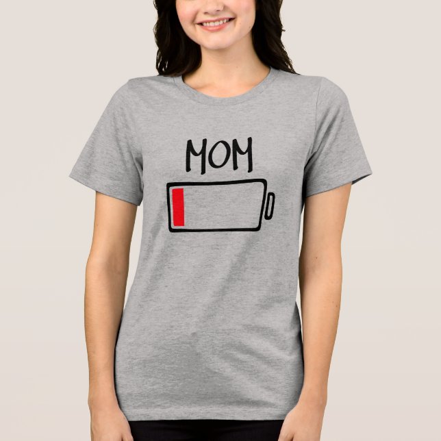 Camiseta Bateria Fraca – Mamãe (Frente)
