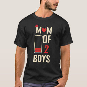 Camiseta Bateria Mãe De 2 Meninos Ama Mamãe Cita Dia de as