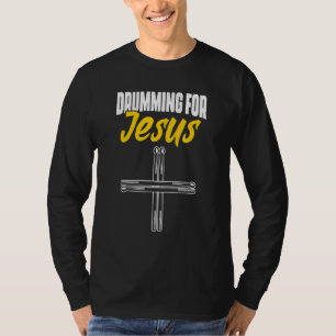 Camiseta Bateria para Jesus Cristão Baterista Músico Tambor