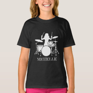 Camiseta Bateria Personalizada Garota Presente de Bateria