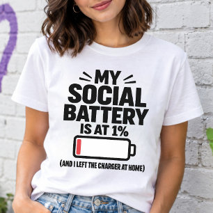 Camiseta Bateria Social a 1% Introvertido Engraçado