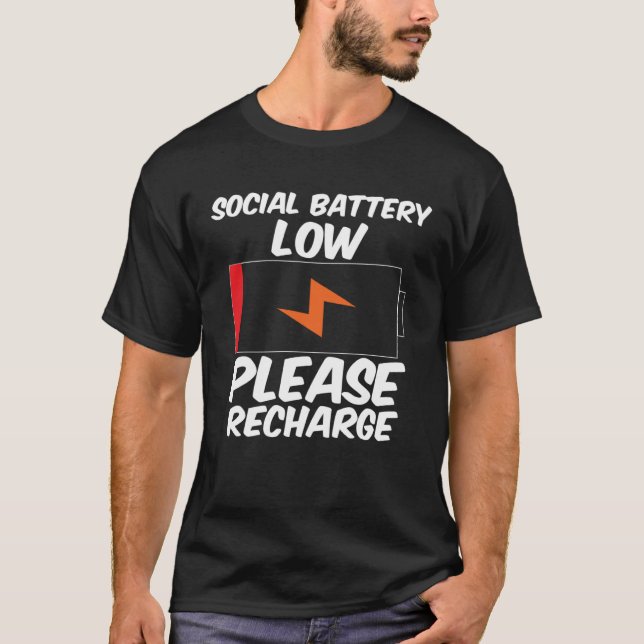 Camiseta Bateria Social Baixa, Recarregue o Sarca Introduzi (Frente)