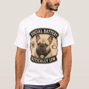 Camiseta Bateria Social Críticamente Baixa Cachorro Bulldog