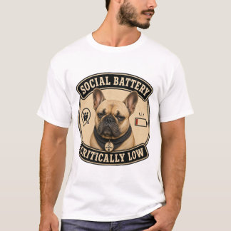 Camiseta Bateria Social Críticamente Baixa Cachorro Bulldog