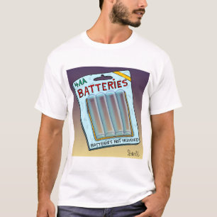 Camiseta Baterias engraçadas não incluídas cartão e pre