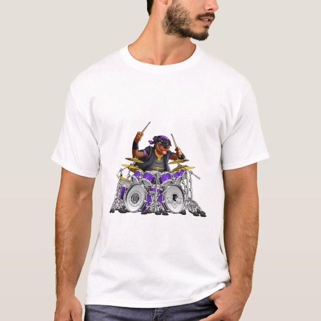 Camiseta Baterista de Rockin Rottie (Frente)