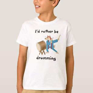 Camiseta Baterista de Taiko do cão dos desenhos animados do