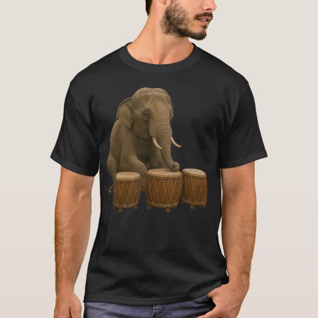 Camiseta Baterista de Tambores de Elefante (Frente)