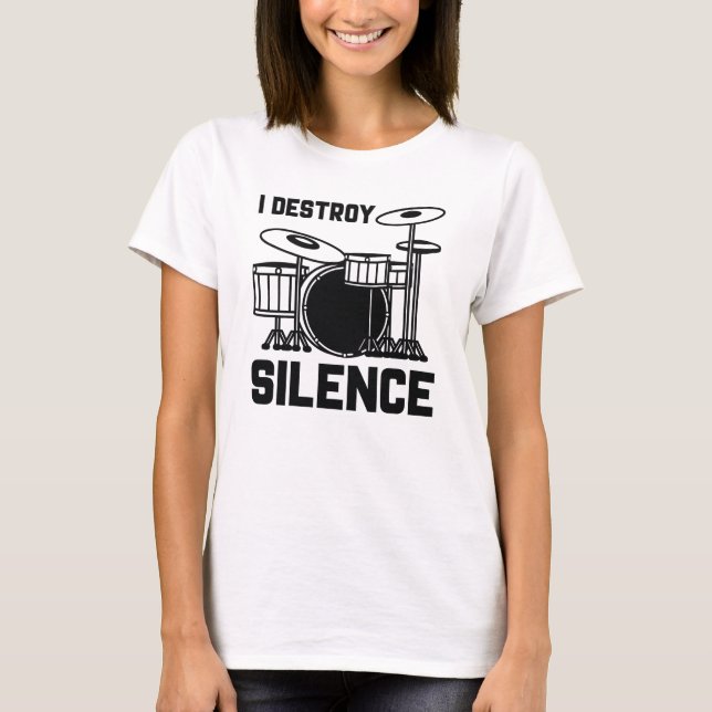 Camiseta Baterista Eu Destruo Silêncio (Frente)