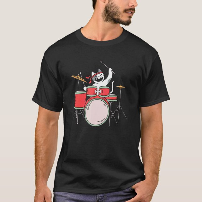 Camiseta Baterista Gato (Frente)