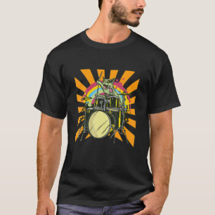 Camiseta Baterista Gato Zumbi Música