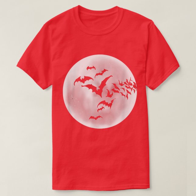 Camiseta Bates estranhos voando, lua, noite, Hallowee (Frente do Design)