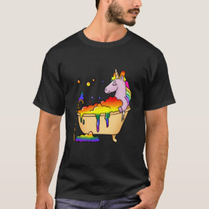 Camiseta Bath Bomb - Baça Unicórnio em Bathtub LBGT