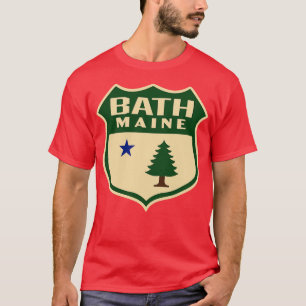 Camiseta Bath Maine Retro Pine Tree Green