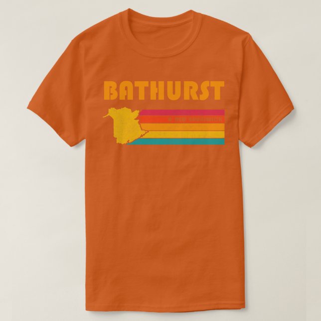 Camiseta Bathurst New Brunswick Canadá Vintage Distensível  (Frente do Design)