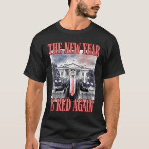 Camiseta Batida Bonita O Ano Novo É Vermelho Novamente Casa