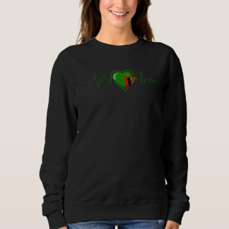 Camiseta Batida Cardíaca Zambiana Bandeira da Zâmbia Homens