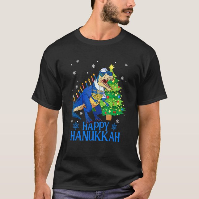 Camiseta Batida de Natal do Dinossauro Rex Menorassaurus Bo (Frente)