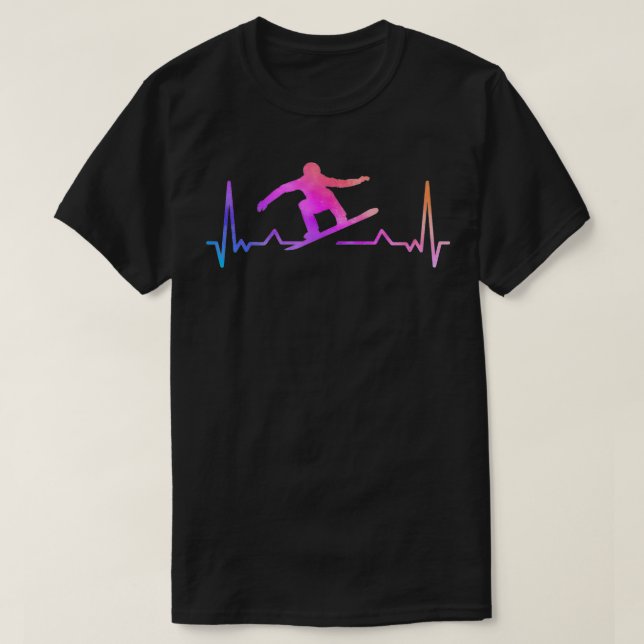 Camiseta Batida de Neve 80s 90s Retro Winter Snowboard (Frente do Design)
