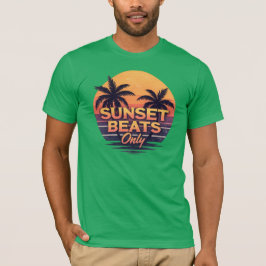 Camiseta Batidas do Pôr do Sol Retro Apenas Palmeiras Vinta