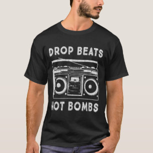 Camiseta Batidas Não Bombas Contra a Guerra Boombox Música 