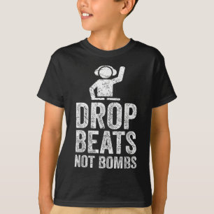 Camiseta Batidas Não Bombas Protesto Contra Guerra Dj