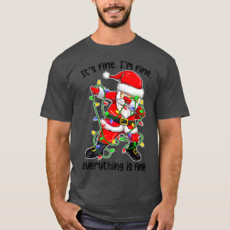Camiseta Batidas Papais noeis Luzes de Natal Estou bem Tudo