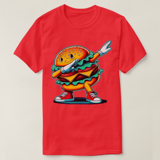 Camiseta Batido Dançando Burger Funny Hamburger Comida Food (Frente do Design)