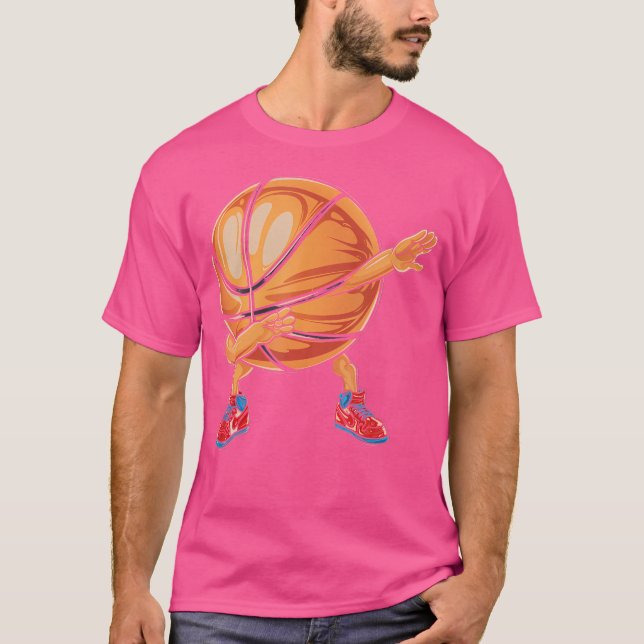 Camiseta Batido De Basquete Laranja Jogador De Diversão De  (Frente)