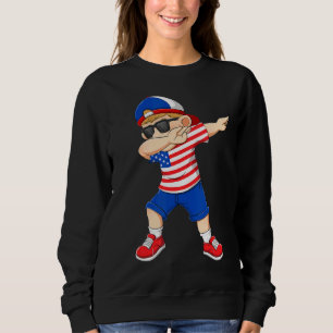 Camiseta Batido Rapaz Americano Flag Kids Dab Dance
