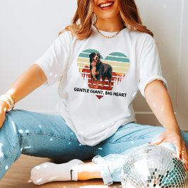 Camiseta Batimento Cardíaco Bernês: Cachorro Inspirado Retr