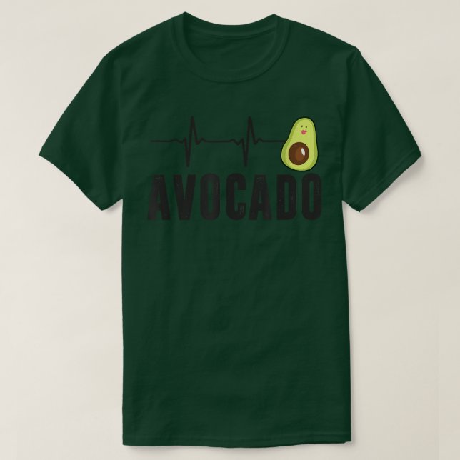 Camiseta Batimento Cardíaco Bonito Avocado, Vegan Para Home (Frente do Design)