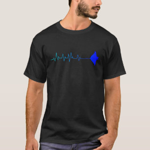 Camiseta Batimento Cardíaco da Arraia Manta Peixe Raia Biól
